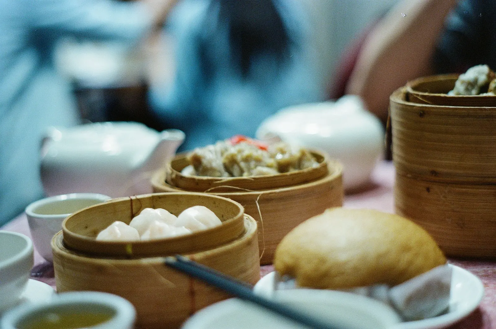 Kantonský dim sum v bambusových košíkoch